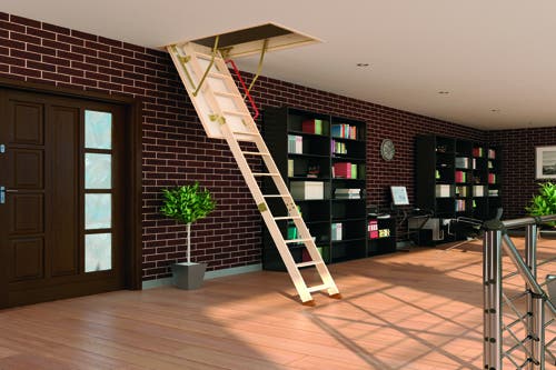 FAKRO LWK komfort loft ladder with handrails